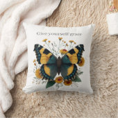 Give Yourself Grace Affirmation Throw Pillow クッション (ブランケット)