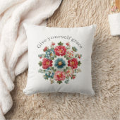 Give Yourself Grace Affirmation Throw Pillow クッション (ブランケット)