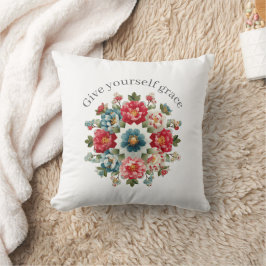 Give Yourself Grace Affirmation Throw Pillow クッション