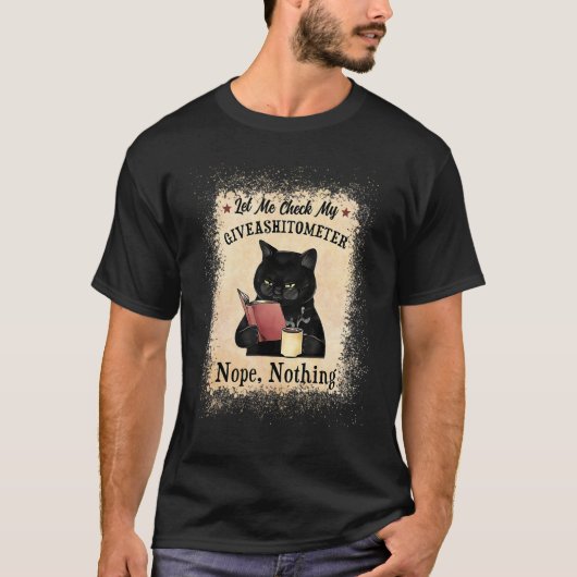 Giveashitometerチェック中 黒猫ブリーチTシャツ Tシャツ (正面)
