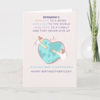 Giving back Birthmother's Day Card カード