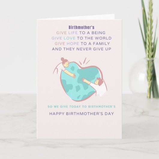 Giving back Birthmother's Day Card カード (正面)