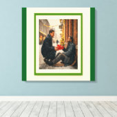 GIVING IS LOVING CHRISTMAS MESSAGE キャンバスプリント (インサイチュ (ウッドフロア))