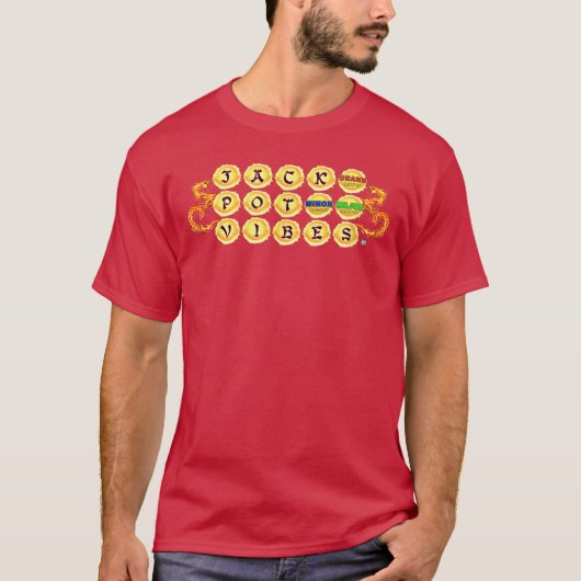 Giving off JACKPOT VIBES with Dragon slots Link ga Tシャツ (正面)