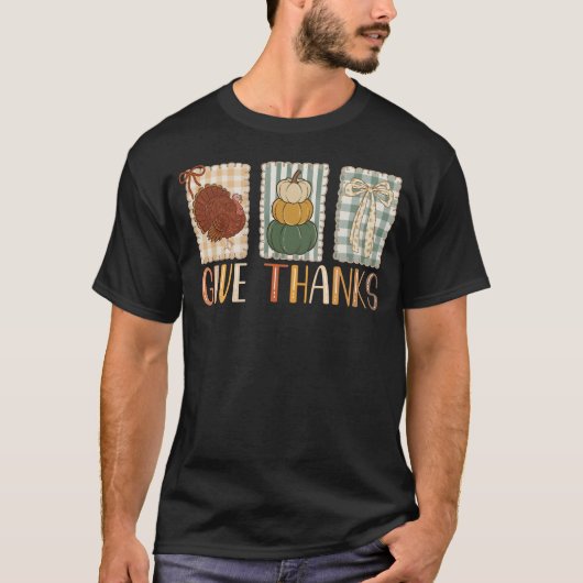 Giving Thanks Coquette Bow Thankful Thanksgiving  Tシャツ (正面)