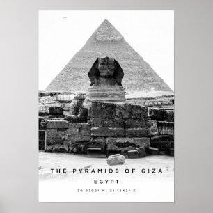 Giza EgyptのA3ピラミッド座標ポスター ポスター