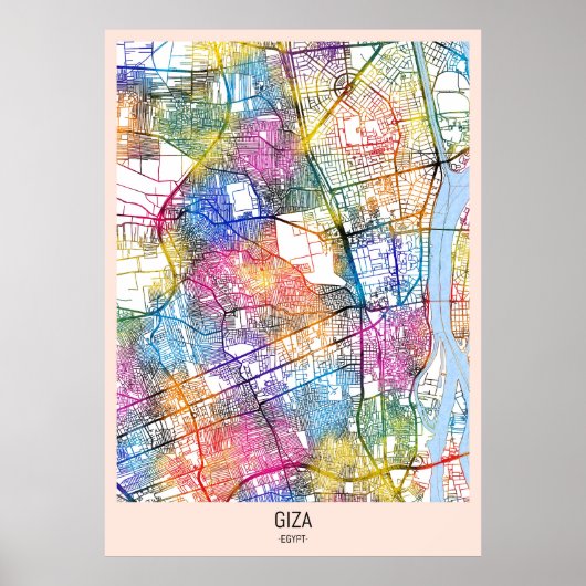 Giza Egypt City Map ポスター (正面)