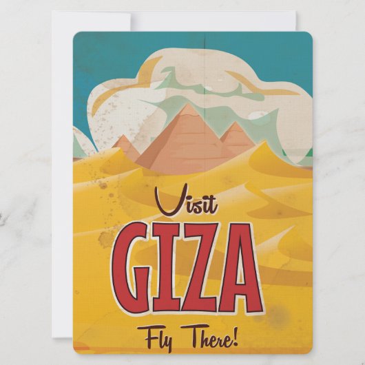 Giza, Egypt Vintage Travel Poster 招待状 (正面)