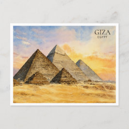 Giza Pyramidsエジプト水彩旅行はがき シーズンポストカード