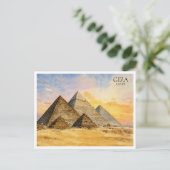 Giza Pyramidsエジプト水彩旅行はがき シーズンポストカード (スタンド正面)