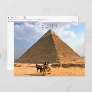 Giza Pyramids、エジプトのはがき ポストカード