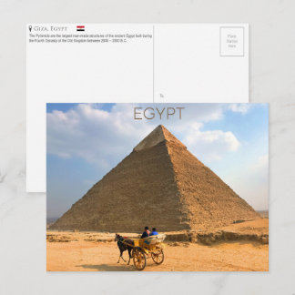 Giza Pyramids、エジプトのはがき ポストカード