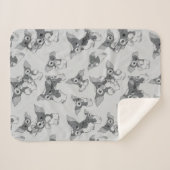 Gizmo | Black & White Pattern シェルパブランケット (正面(横))