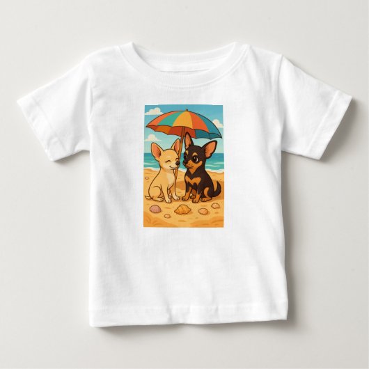 Gizmo in Love – Beach Day with His Sweetheart ベビーTシャツ (正面)