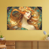 GK_24006、アールヌーボースタイル キャンバスプリント (インサイチュ (リビング))