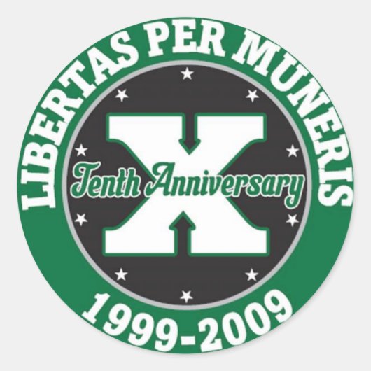 GKMMC 10年記念日のステッカー ラウンドシール (正面)