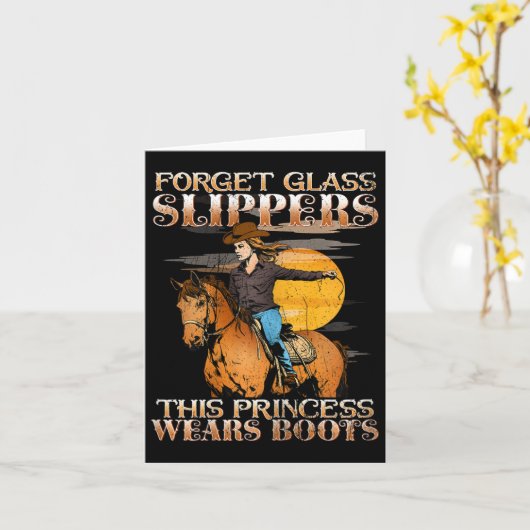 Gl忘れスリッパこのプリンセスはブーツI Horを着用 カード (黄色い花)