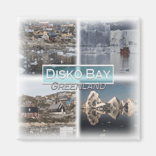 GL0013 America, Greenland, Disko Bay,冷蔵庫 マグネット (正面)