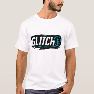 GL1TCH 未来的モダンブランドの技術ロゴ Tシャツ
