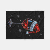 Gl Of Red Wine Santa Hat Christmas 2025 Women Men  フリースブランケット (正面(横))