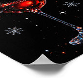 Gl Of Red Wine Santa Hat Christmas 2025 Women Men  ポスター (角)