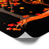 Gl Of Wine Maple Leaf Autumn Fall Funny Drink Wine ポスター (角)