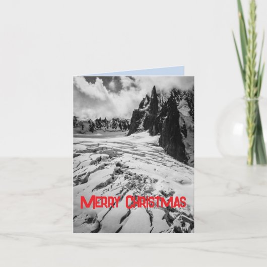 Glacial Crevasse Mont Blanc, France Christmas Card シーズンカード (正面)