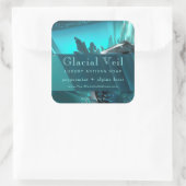 Glacial Crystal Turquoise Frozen Product Label スクエアシール (バッグ)