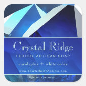 Glacial Mountain Magical Mystic Abstract Crystals スクエアシール (正面)