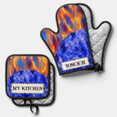 Glaciem et Ignis by Kenneth Yoncich 鍋つかみ&鍋敷きセット (正面/裏面)