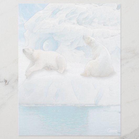 Glacier Bears - 8.5インチx 11インチ文房具シート (正面)