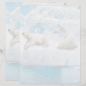 Glacier Bears - 8.5インチx 11インチ文房具シート (正面/裏面)