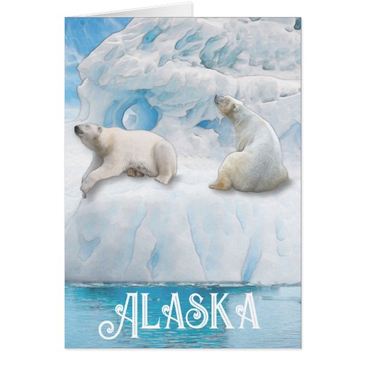 Glacier Bears Alaska - 5" x 7"アートカード (正面)