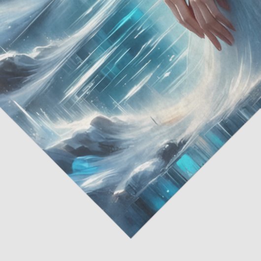 Glacier Bloom Ice Fairy Winter Fantasy Decoupage 薄葉紙 (詳細)