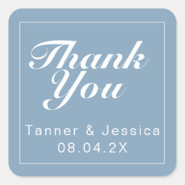 Glacier Blue & Whiteミニマルモダンリストサンキュー スクエアシール