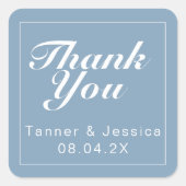 Glacier Blue & Whiteミニマルモダンリストサンキュー スクエアシール (正面)