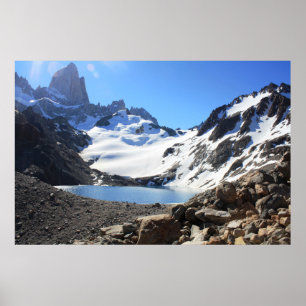 Glacier Lake Near Mount Fitz Roy ポスター