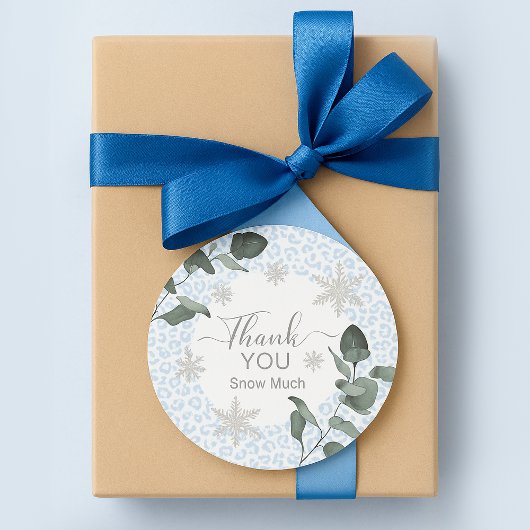 Glacier Leopard Print Pattern ラウンドシール