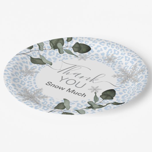 Glacier Leopard Winter ペーパープレート (アングル)