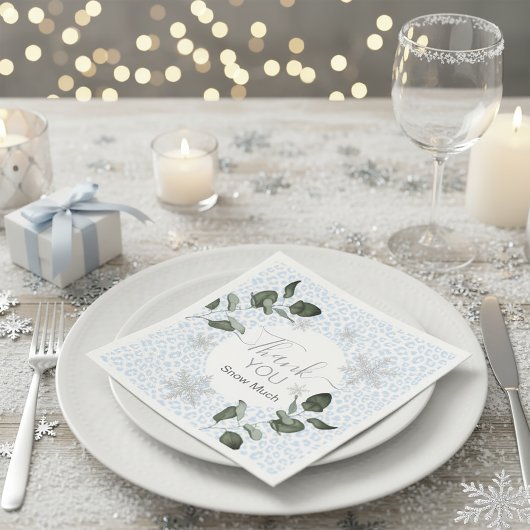 Glacier Leopard Winter Napkin スタンダードカクテルナプキン
