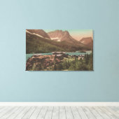 Glacier, MT – シャレー湖の景色とセントメリーズ湖 キャンバスプリント (インサイチュ (ウッドフロア))