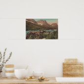 Glacier, MT - View of Chalets & Lake St. Marys ポスター (キッチン)