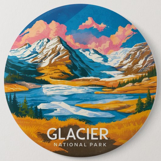 Glacier National Park 缶バッジ (正面)