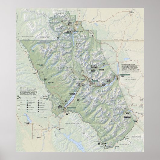 Glacier National Park 2026 map ポスター (正面)
