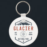 Glacier National Park Canada Vintage Distressed キーホルダー<br><div class="desc">Glacier National Park Distressed Badge with unique park themed maple leaf design. The Park includes a portion of the Selkirk Mountains which are part of the larger grouping of mountains,  the Columbia Mountains.</div>