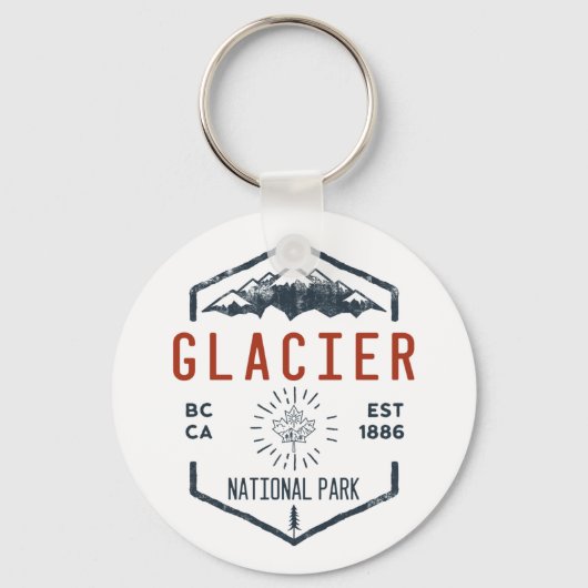 Glacier National Park Canada Vintage Distressed キーホルダー (正面)