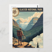 Glacier National Park Going-to-the-sun road ポストカード (正面/裏面)
