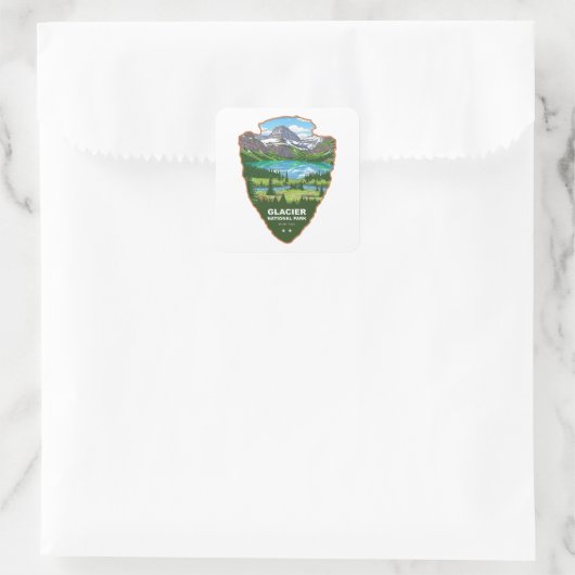 Glacier National Park Montana Arrowhead スクエアシール (バッグ)