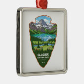 Glacier National Park Montana Arrowhead メタルオーナメント (右)
