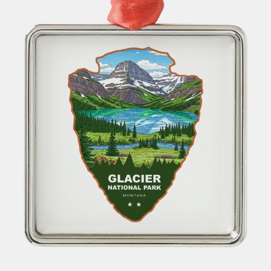 Glacier National Park Montana Arrowhead メタルオーナメント (正面)